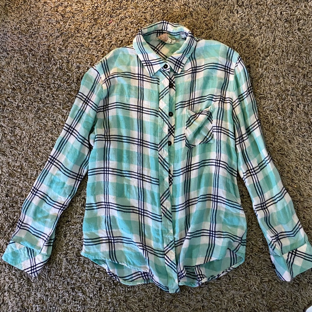 Blue button down flannel